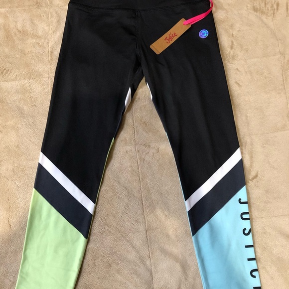 Girls Justice athletic leggings with pocket tech SMALL (7-8) NWT - Picture 2 of 8
